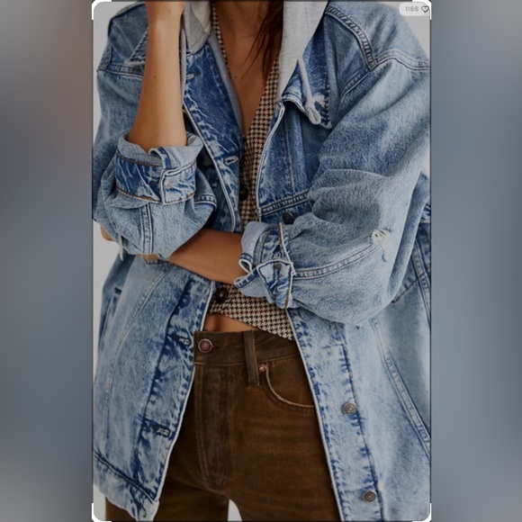Free People Flawless Hooded Denim Jacket - Picture 1 of 4